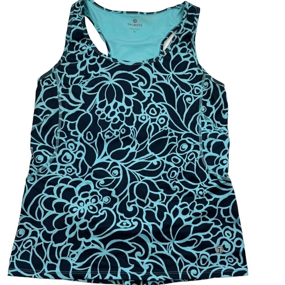 Talbots Floral Activewear/Workout/Athleisure Tank Top Women's Size Medium